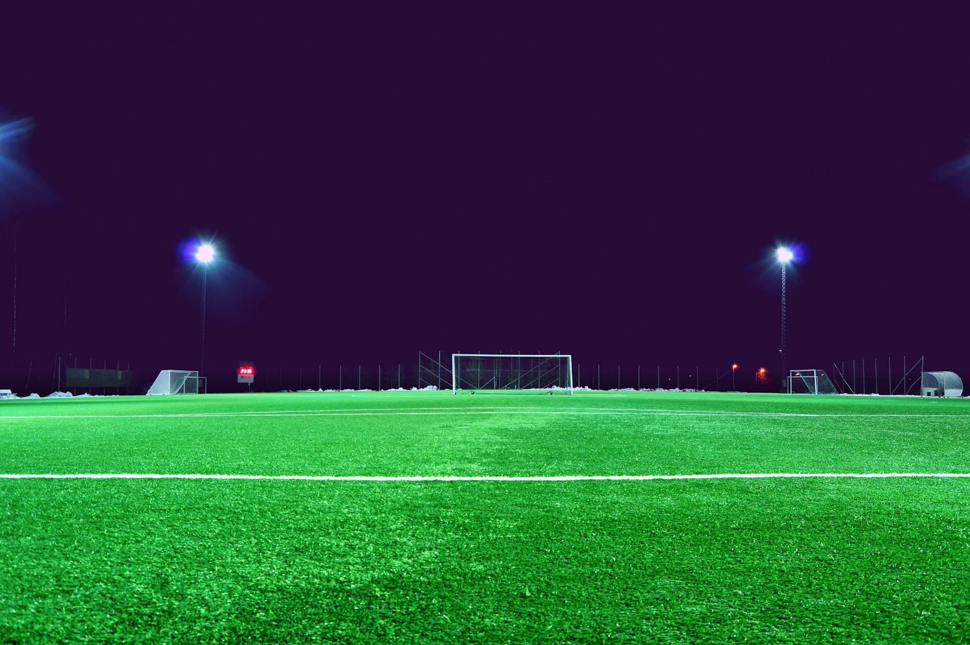 Football training pitch at night